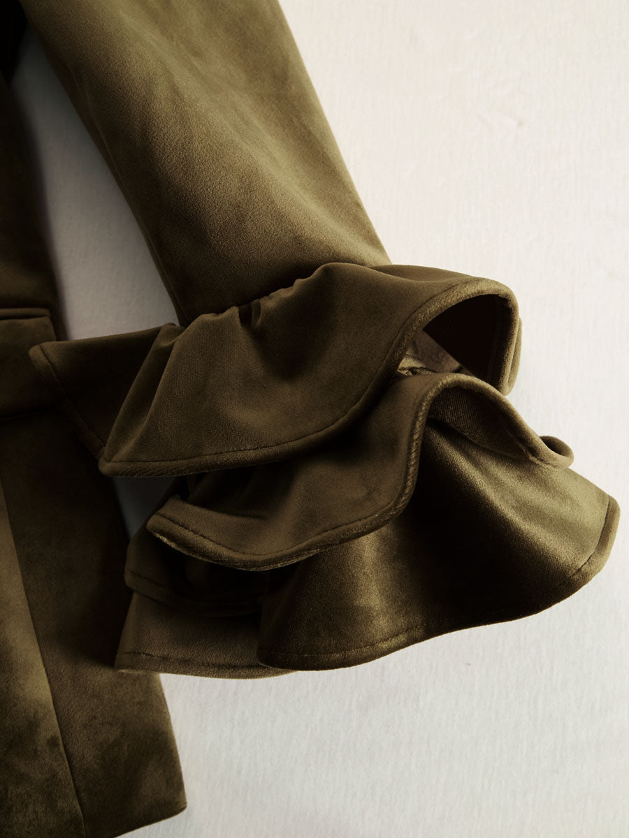 Ursula - Jacke für den Alltag aus Samt mit Volants und Kragen