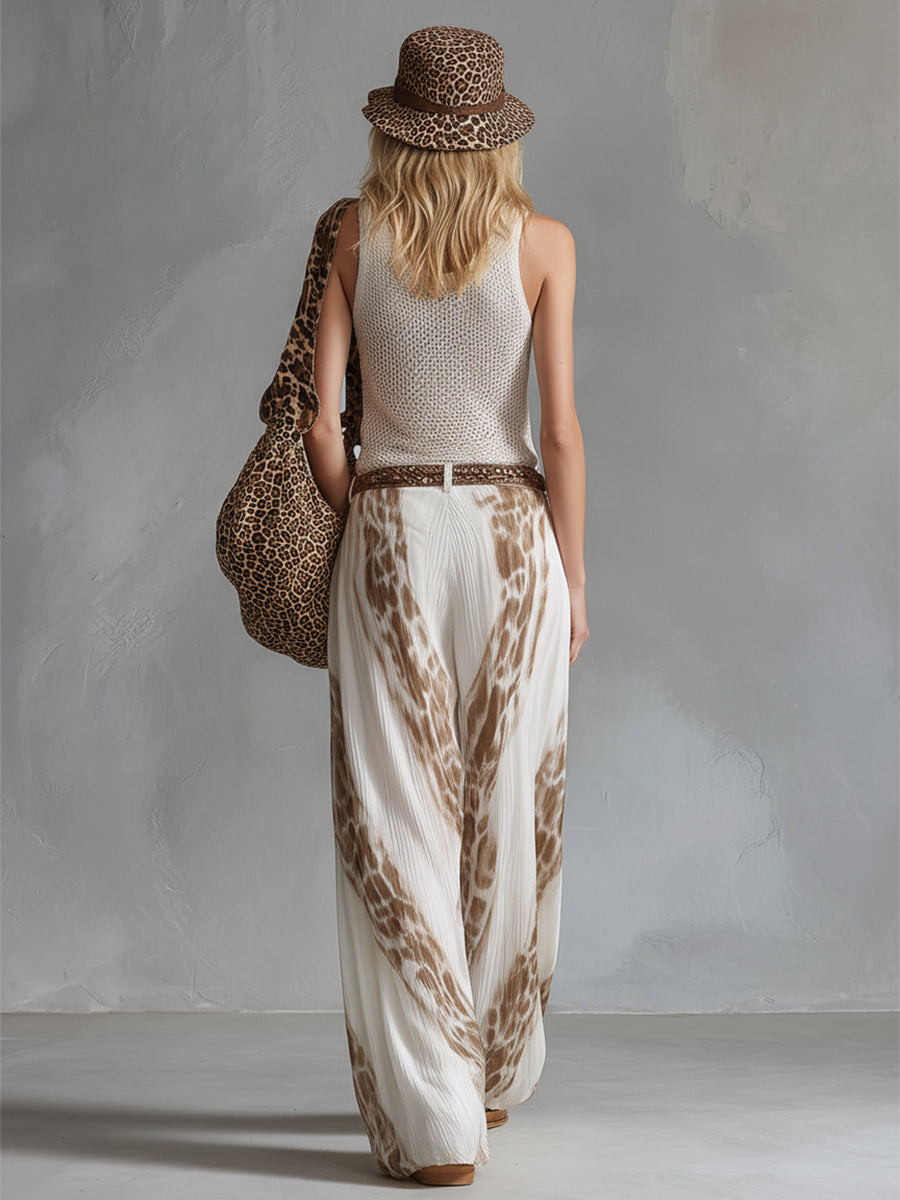 Kira - Elegantes Hosen-Ensemble Western aus Chiffon mit Einsätzen und durchbrochenen Details