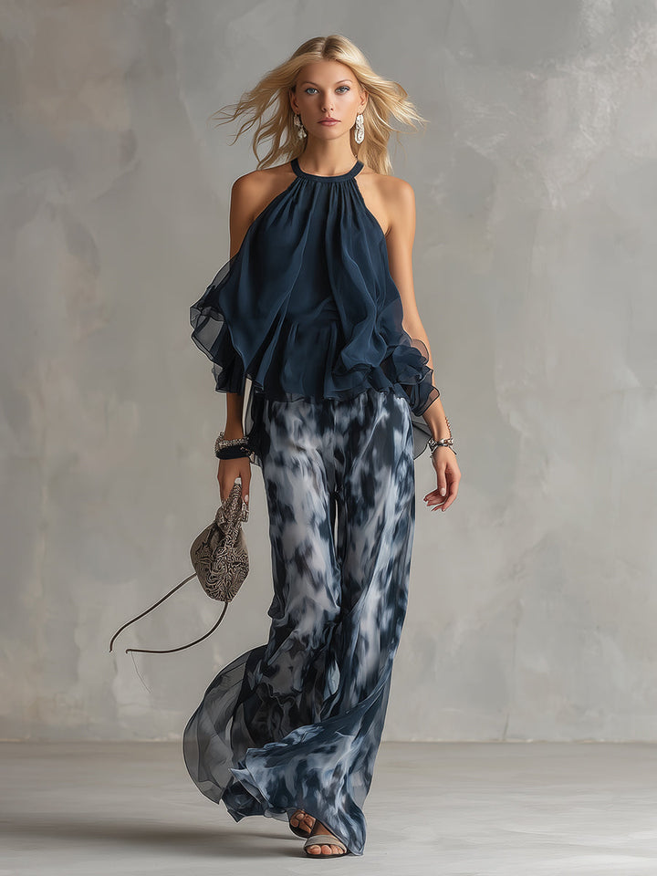 Annelie - Hose für den Alltag aus Chiffon abstrakt
