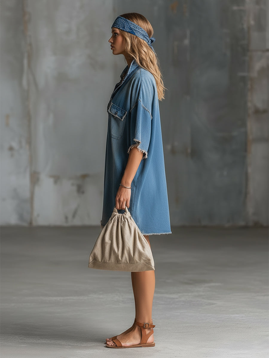 Jule - Minikleid lässig Western aus Jeansstoff