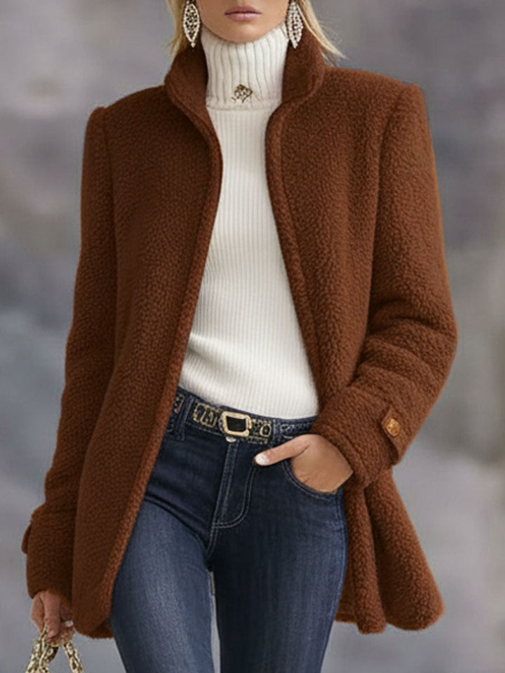 Annette - Mantel lässig Retro mit Reißverschluss und Kragen