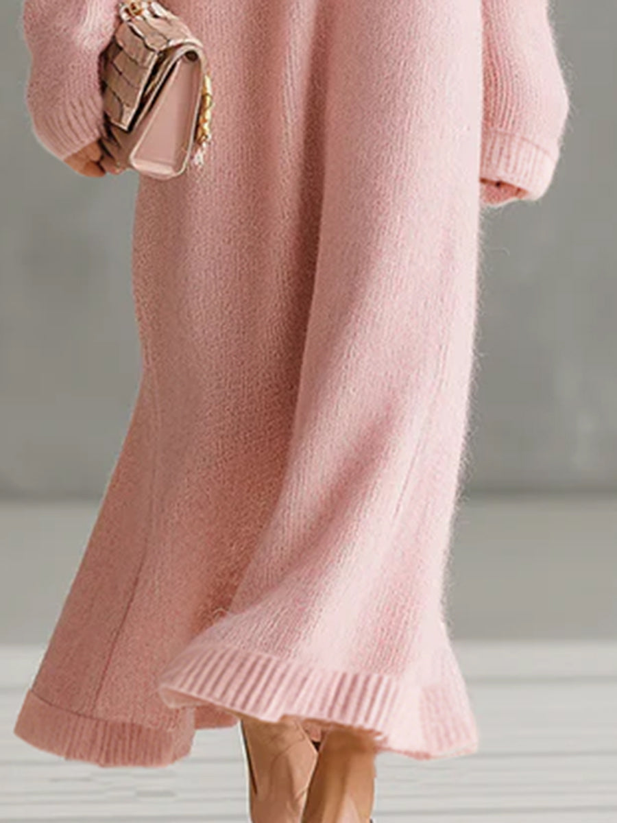 Luise - Maxikleid aus Strick schulterfrei