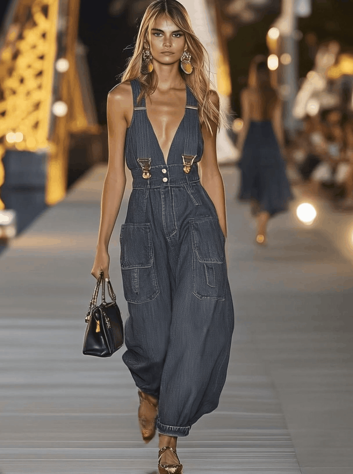 Anja - Overall für den Alltag aus Jeansstoff mit V-Ausschnitt
