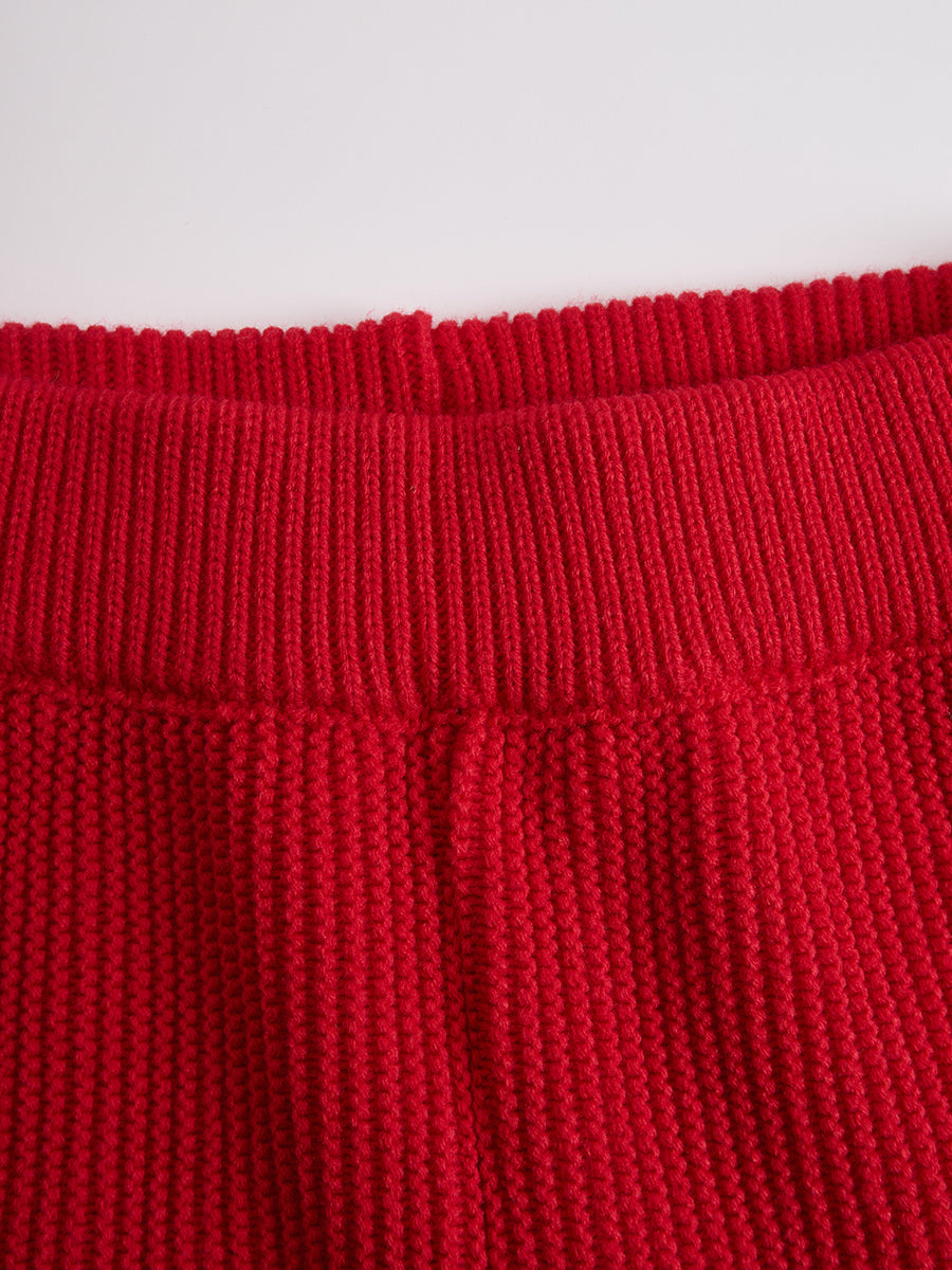Theresia - Sportliches Hosen-Ensemble im Retro-Stil aus Strick gestreift mit Kragen