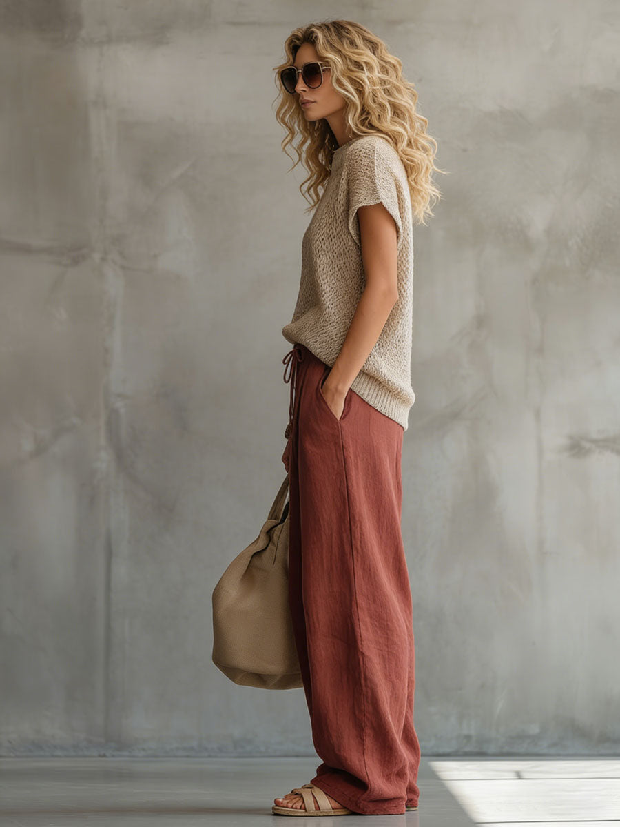 Florentine - Ensemble mit shorts Retro für den Alltag aus Leinen
