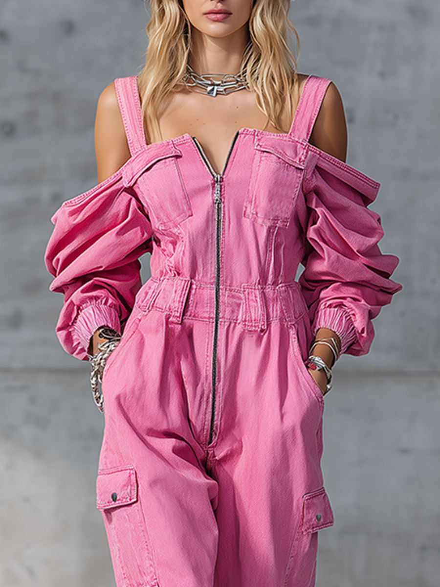 Reni - Overall Western für den Alltag aus Jeansstoff mit schmalen Trägern und schulterfrei