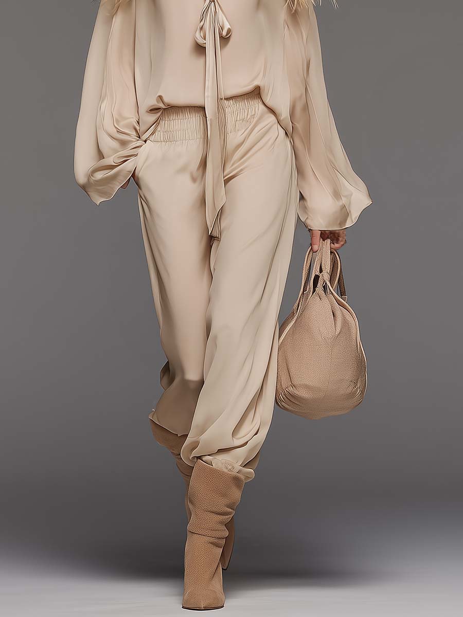 Traudl - Elegantes Hosen-Ensemble Western aus Chiffon mit V-Ausschnitt