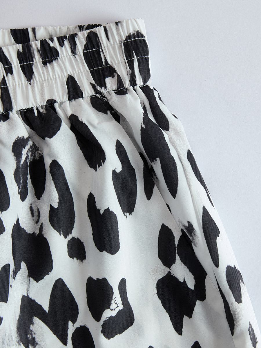 Henrike - Ensemble mit shorts für den Alltag aus Chiffon Leopardenmuster