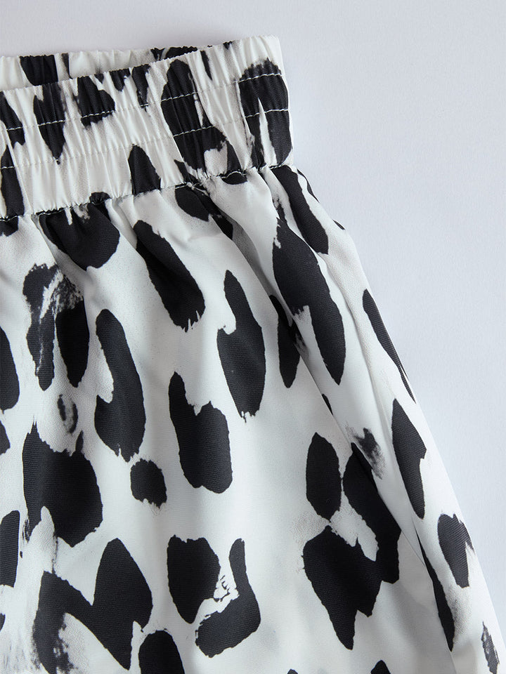 Henrike - Ensemble mit shorts für den Alltag aus Chiffon Leopardenmuster