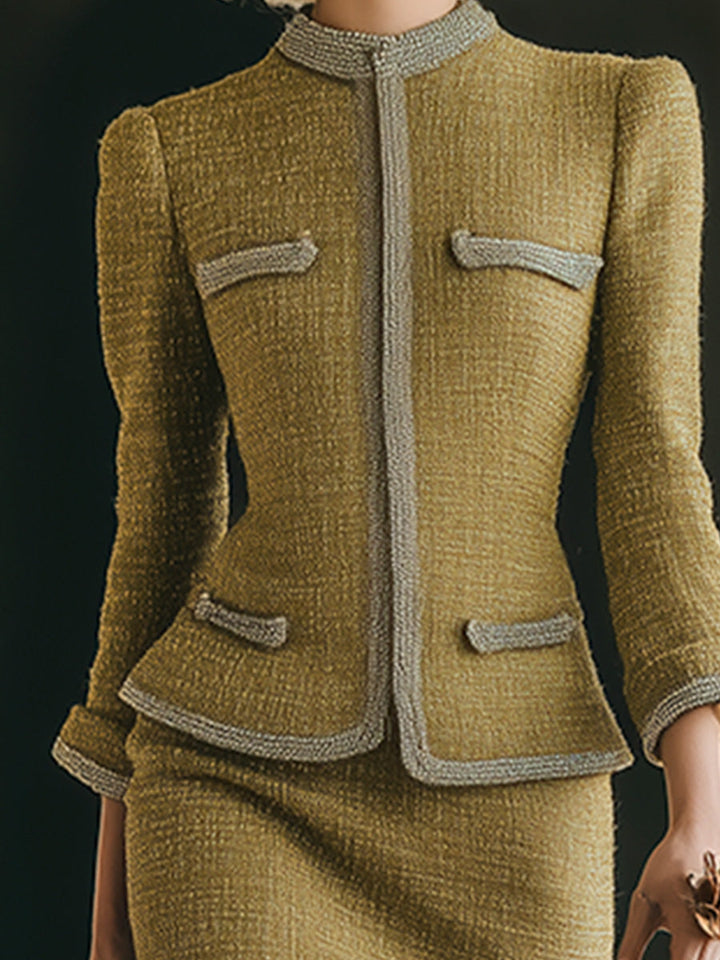Imke - Elegantes Rock-Ensemble im Retro-Stil im Farbblock-Design