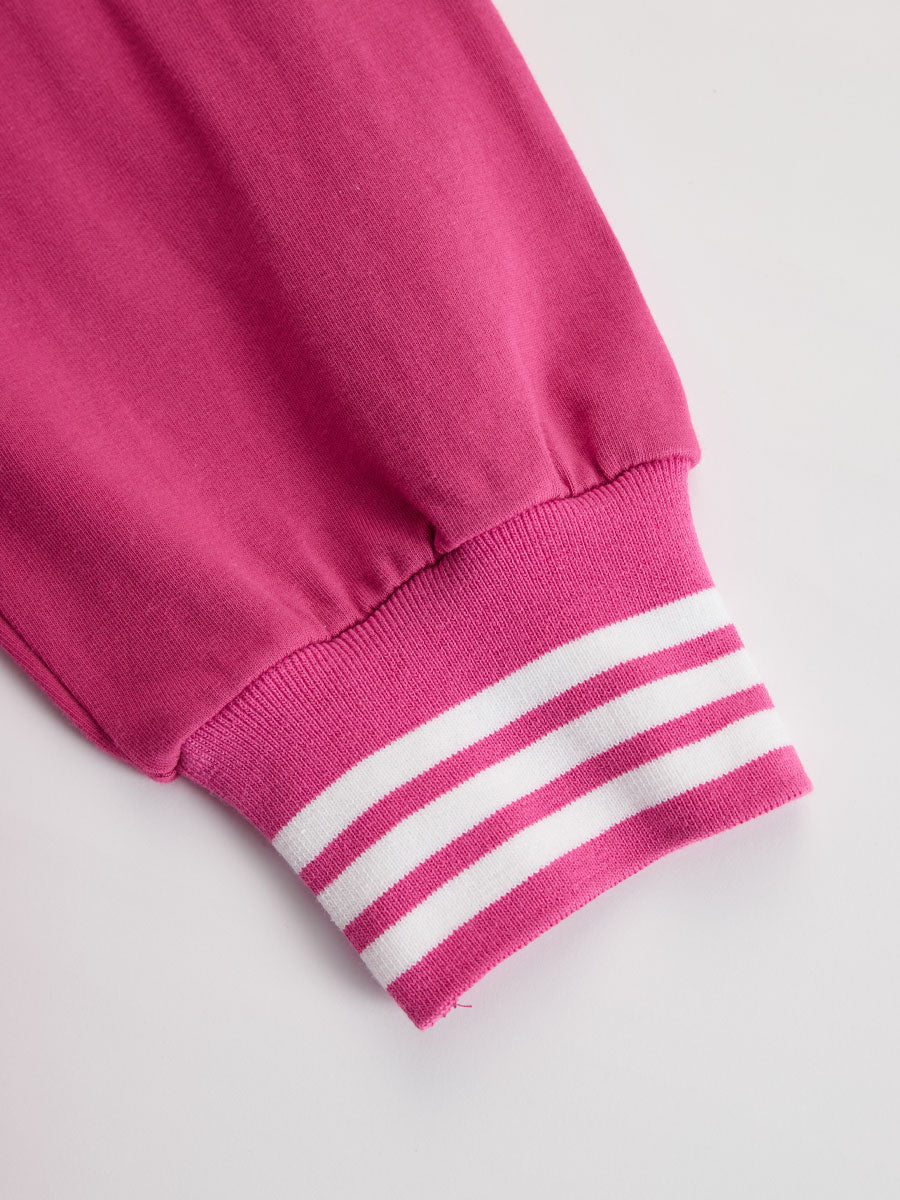 Janina - Minikleid sportlich im Retro-Stil aus technischem Gewebe gestreift mit Reißverschluss und Volants