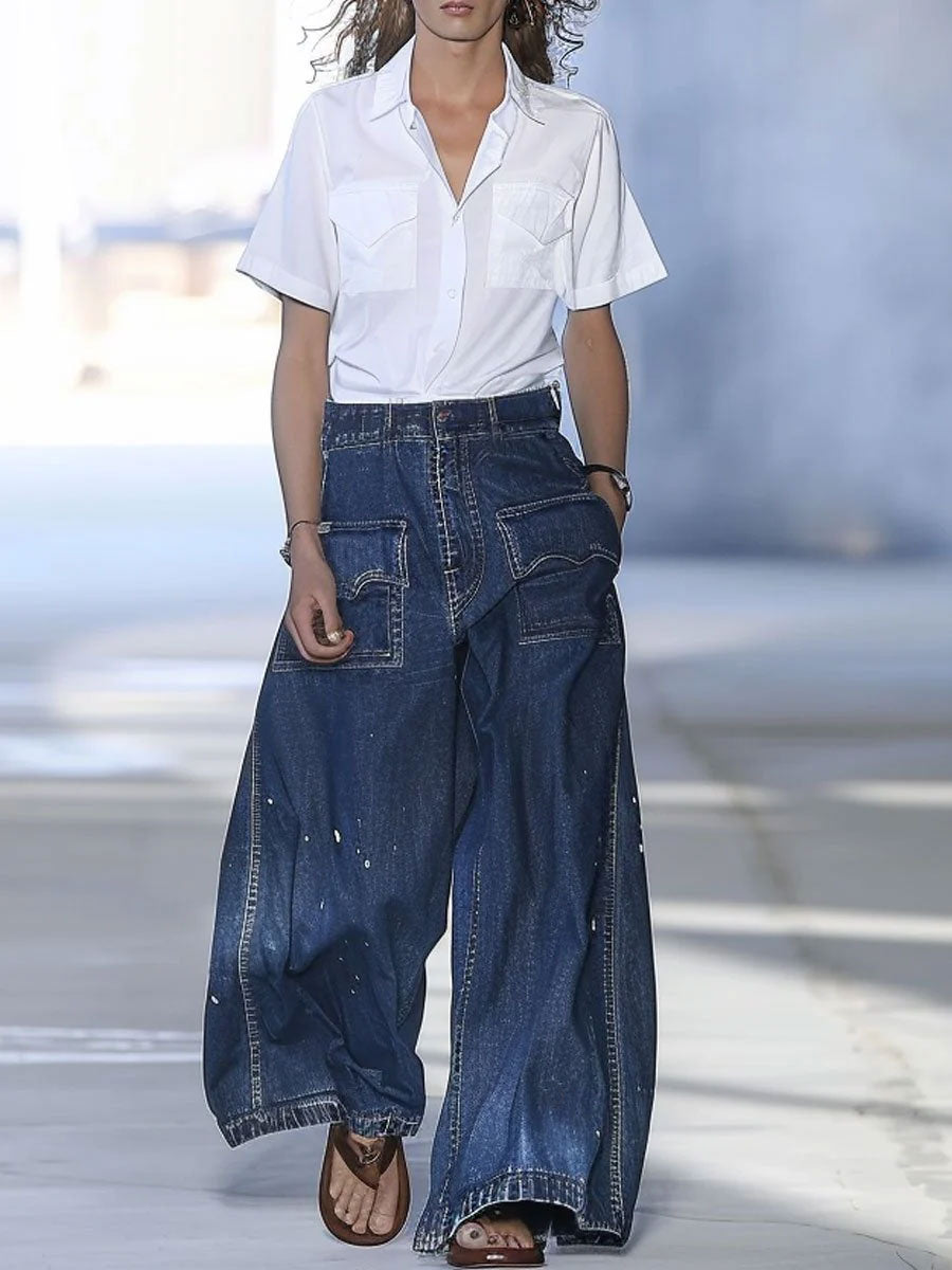 Mareike - Hose lässig für den Alltag aus Jeansstoff mit Taschen