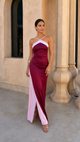 Mathilda - Satiniertes Maxikleid mit Wickelausschnitt