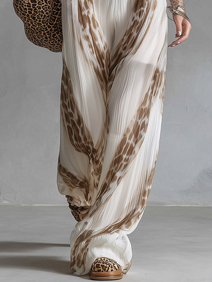 Kira - Elegantes Hosen-Ensemble Western aus Chiffon mit Einsätzen und durchbrochenen Details