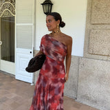 Frieda - Maxikleid mit Aquarellmuster und schulterfreiem Schnitt