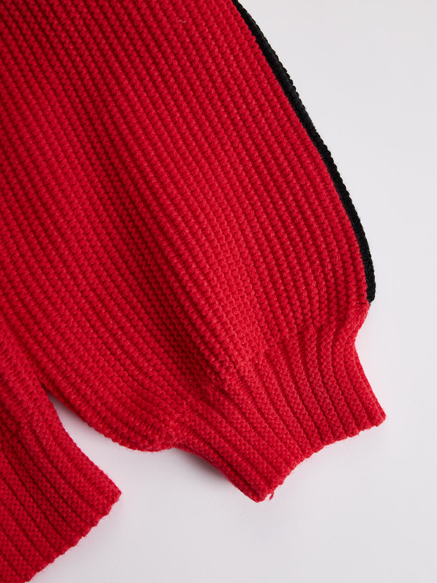 Theresia - Sportliches Hosen-Ensemble im Retro-Stil aus Strick gestreift mit Kragen