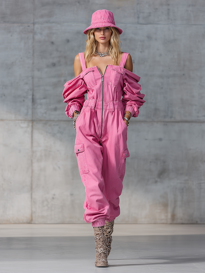 Reni - Overall Western für den Alltag aus Jeansstoff mit schmalen Trägern und schulterfrei