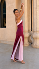 Mathilda - Satiniertes Maxikleid mit Wickelausschnitt
