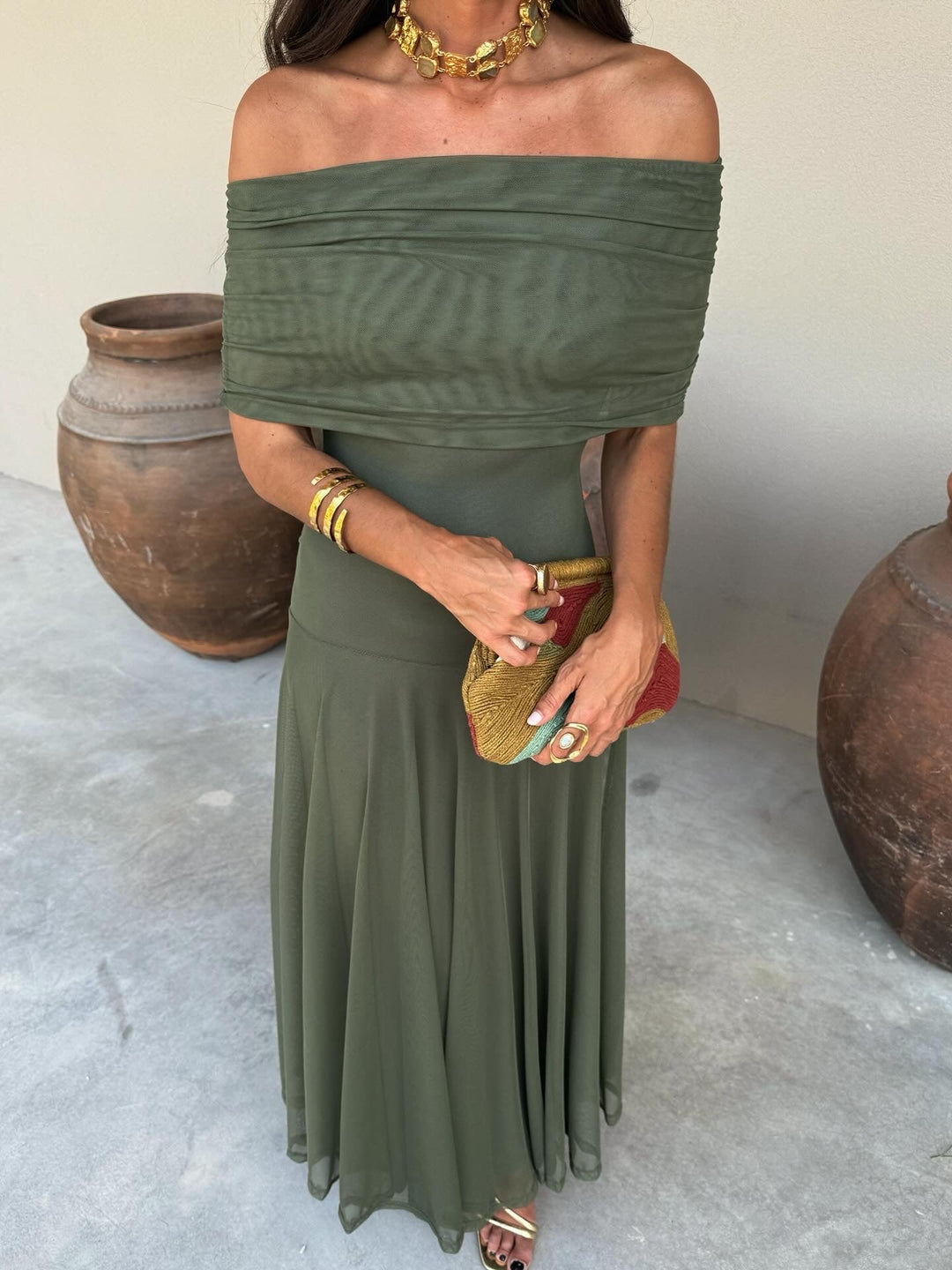 Clara - Langes Toledo Kleid mit fließendem Fall