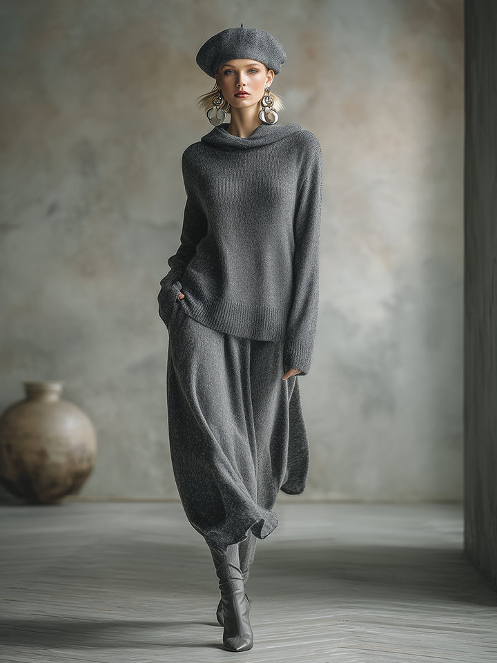 Philippa - Elegantes Rock-Ensemble aus Strick mit Kapuze
