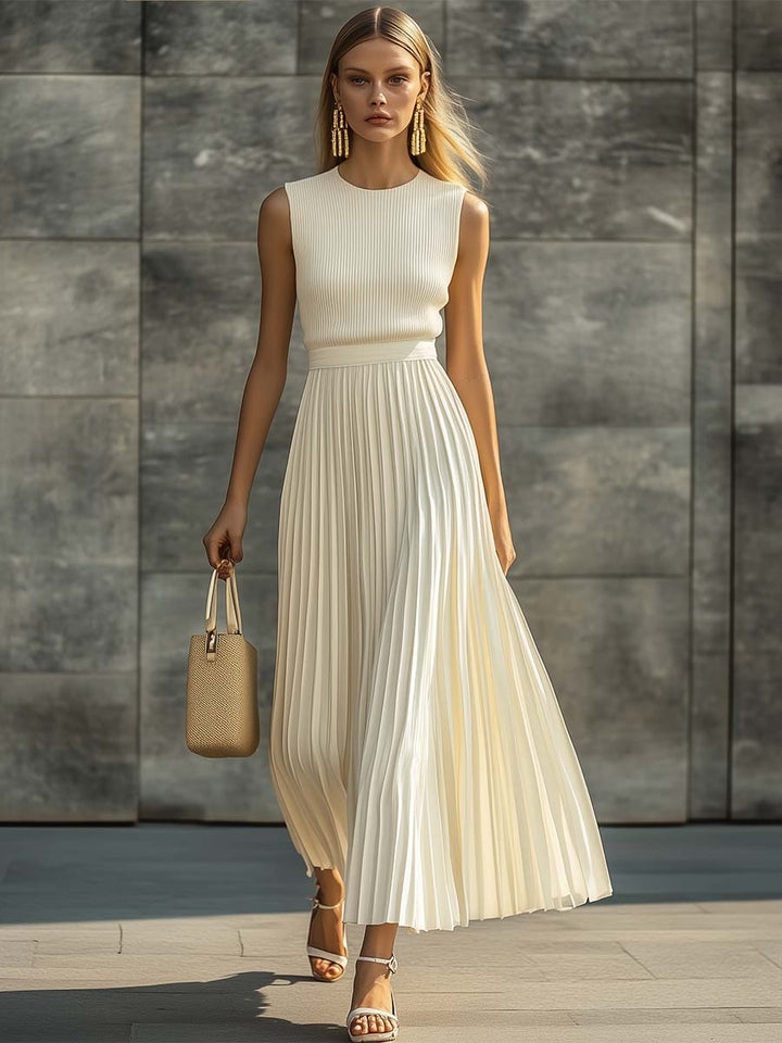 Irmgard - Elegantes Maxikleid lässig aus Chiffon ärmellos