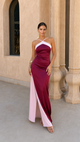 Mathilda - Satiniertes Maxikleid mit Wickelausschnitt