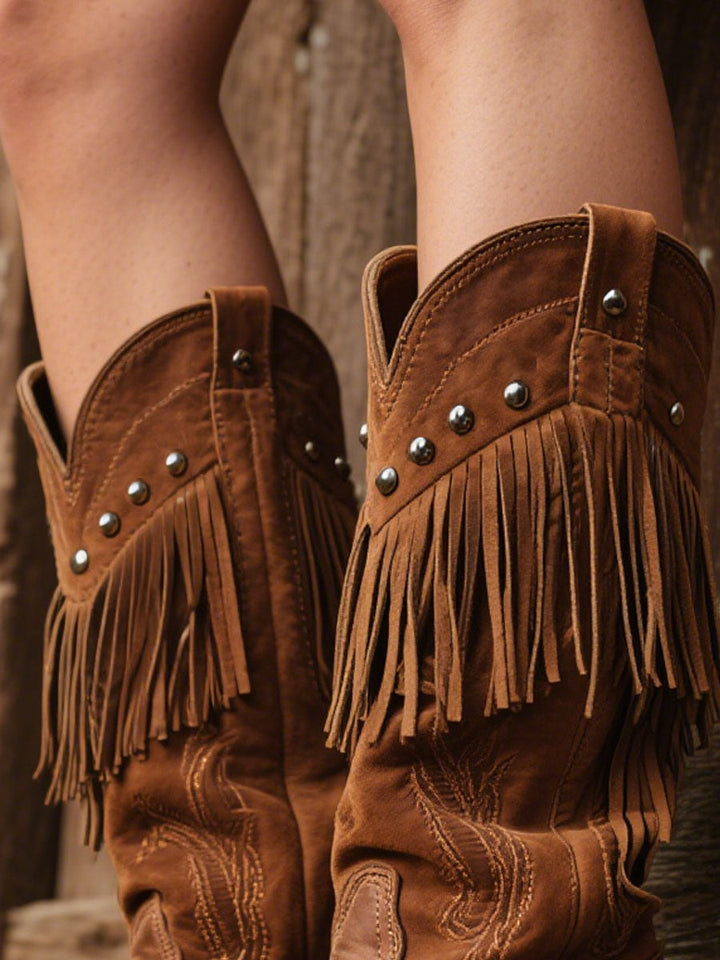 Elke - Cowboy-Stiefel aus Kunstwildleder