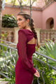 Amelie - Elegantes Midikleid in Bordeaux
