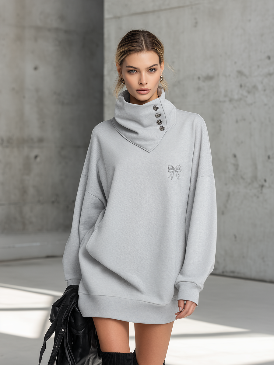 Juna - Sportliches Minikleid aus technischem Gewebe mit Kragen