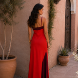 Lena - Maxikleid mit Neckholder und Beinschlitz