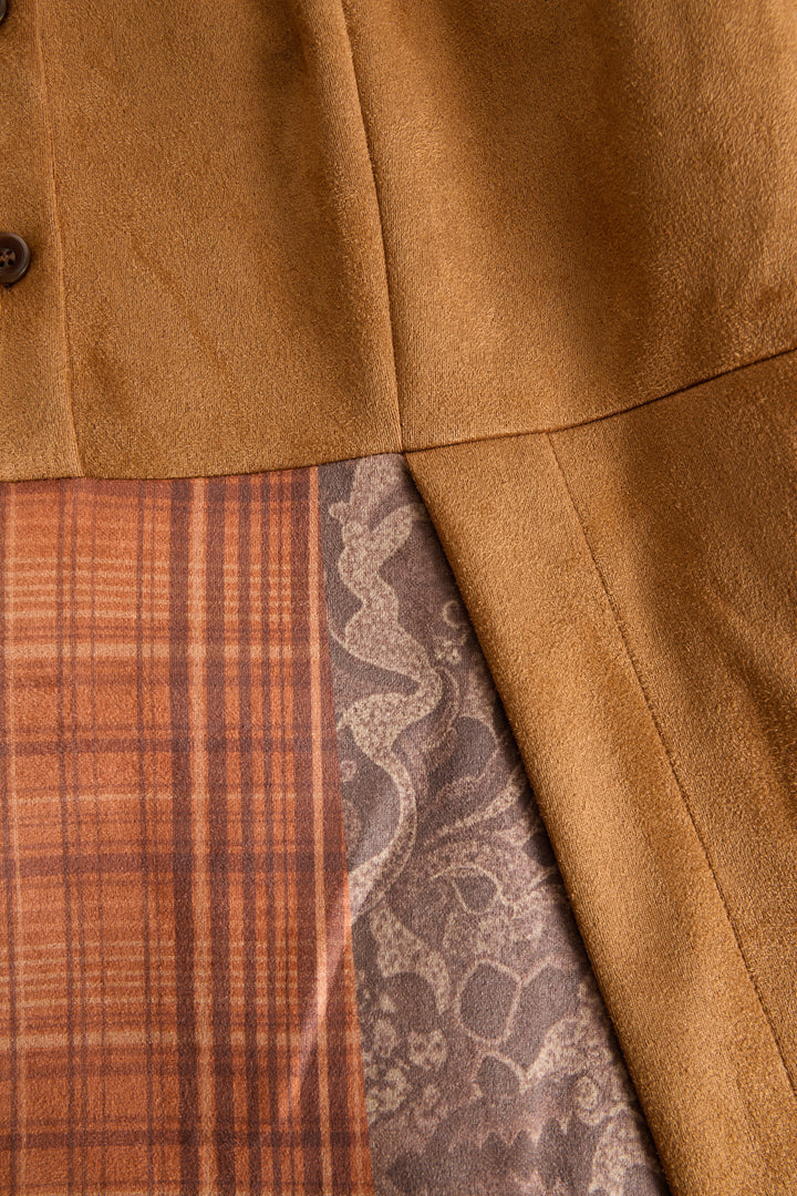 Henrietta - Maxikleid Western im Retro-Stil aus Spitze kariert mit Einsätzen aus Spitze