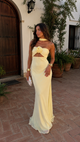 Ida - Maxikleid mit Neckholder und Rosen Corsage