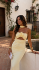 Ida - Maxikleid mit Neckholder und Rosen Corsage