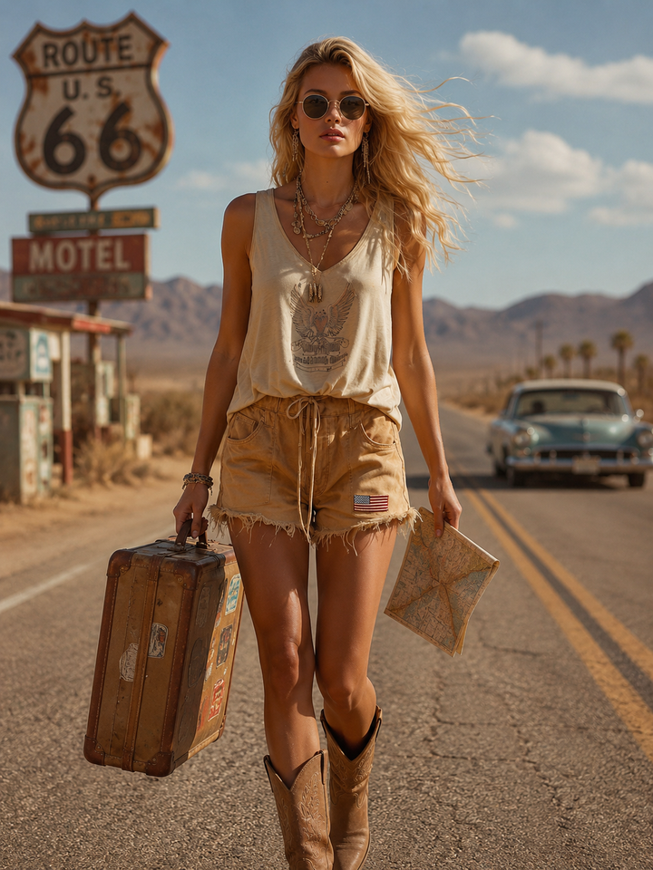 Carla - Shorts Western im Retro-Stil aus Jeansstoff mit Schnitt weich