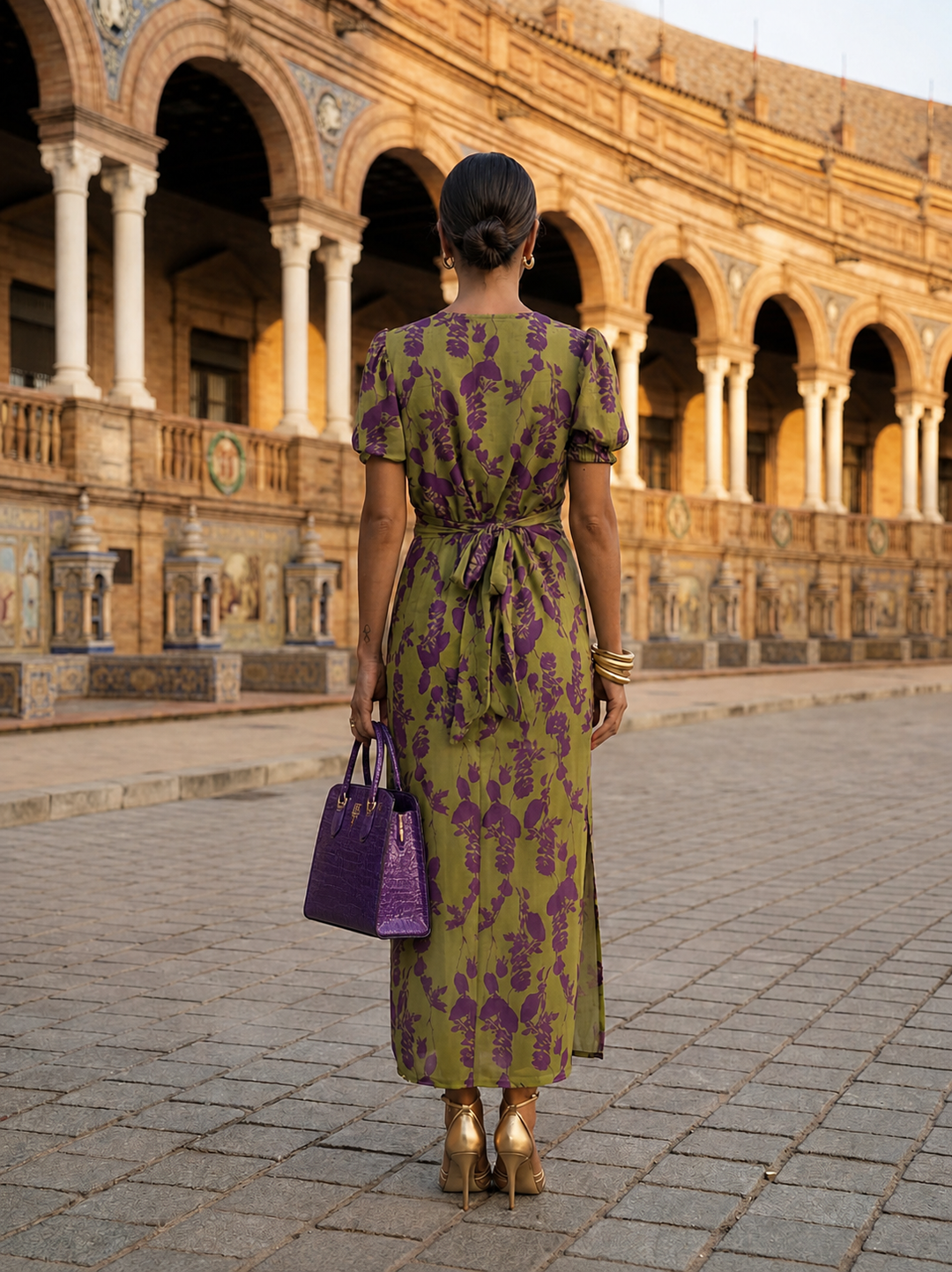 Emilia - Florales Maxikleid mit fließendem Fall