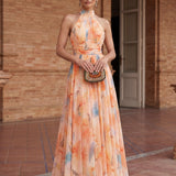 Isabel - Neckholder Kleid mit Aquarellprint