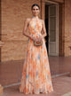Isabel - Neckholder Kleid mit Aquarellprint