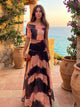 Helena - Kleid mit orange braunem Print