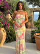 Ella - Strapless Maxikleid mit Aquarellblumen
