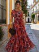 Frieda - Maxikleid mit Aquarellmuster und schulterfreiem Schnitt