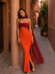 Greta - Bicolor Maxikleid mit drapierter Silhouette
