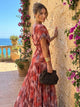 Frieda - Maxikleid mit Aquarellmuster und schulterfreiem Schnitt