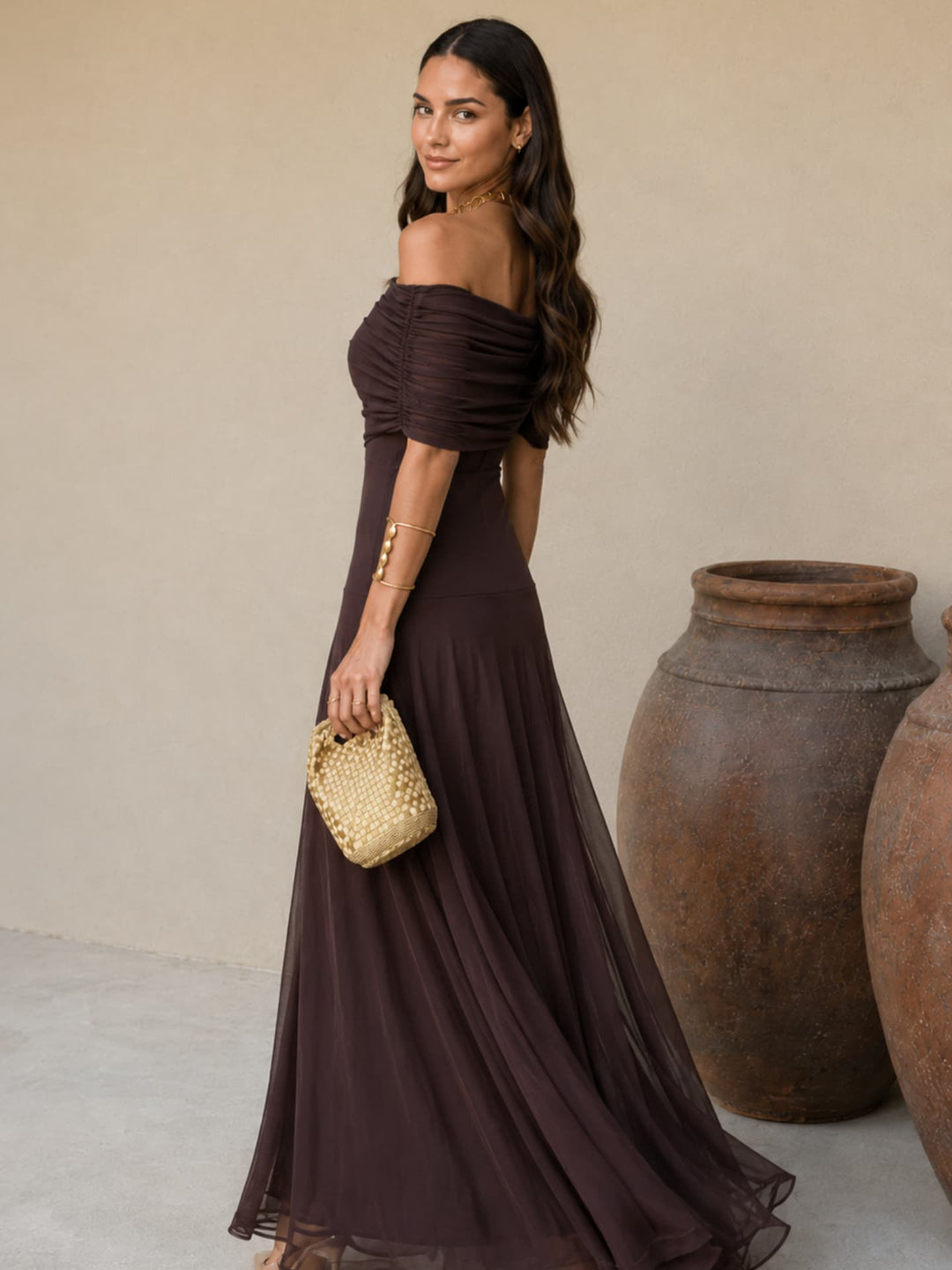 Marlene - Toledo Kleid in warmem Braun