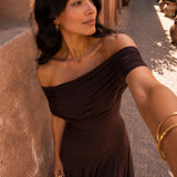 Marlene - Toledo Kleid in warmem Braun