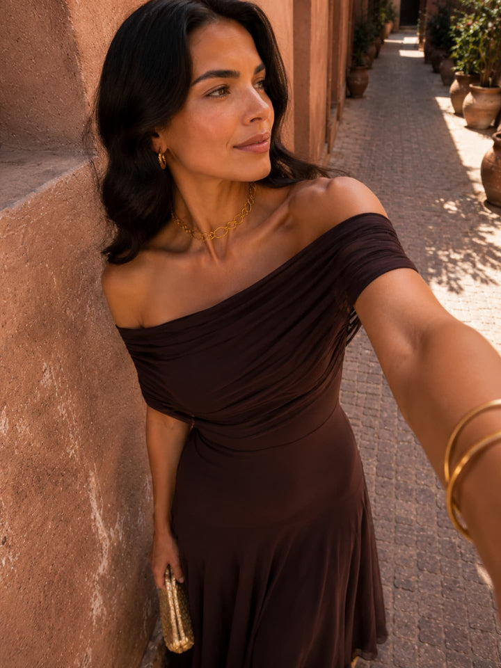 Marlene - Toledo Kleid in warmem Braun