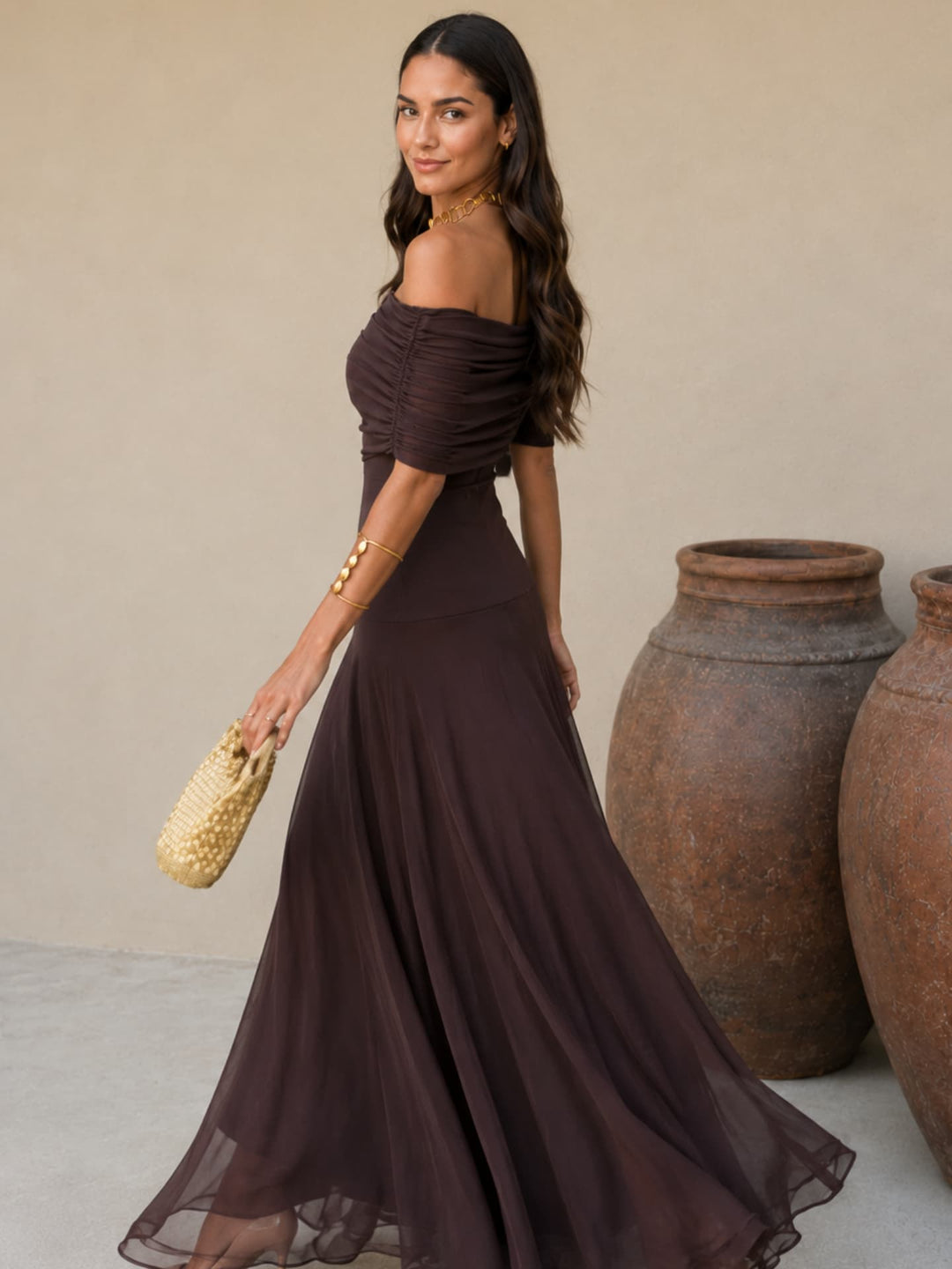 Marlene - Toledo Kleid in warmem Braun