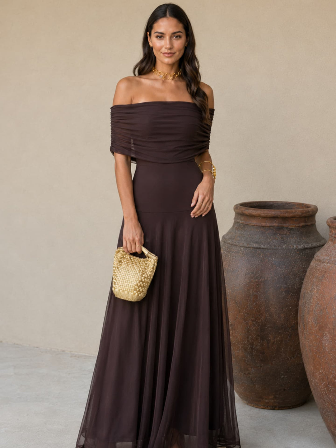 Marlene - Toledo Kleid in warmem Braun