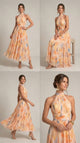 Isabel - Neckholder Kleid mit Aquarellprint