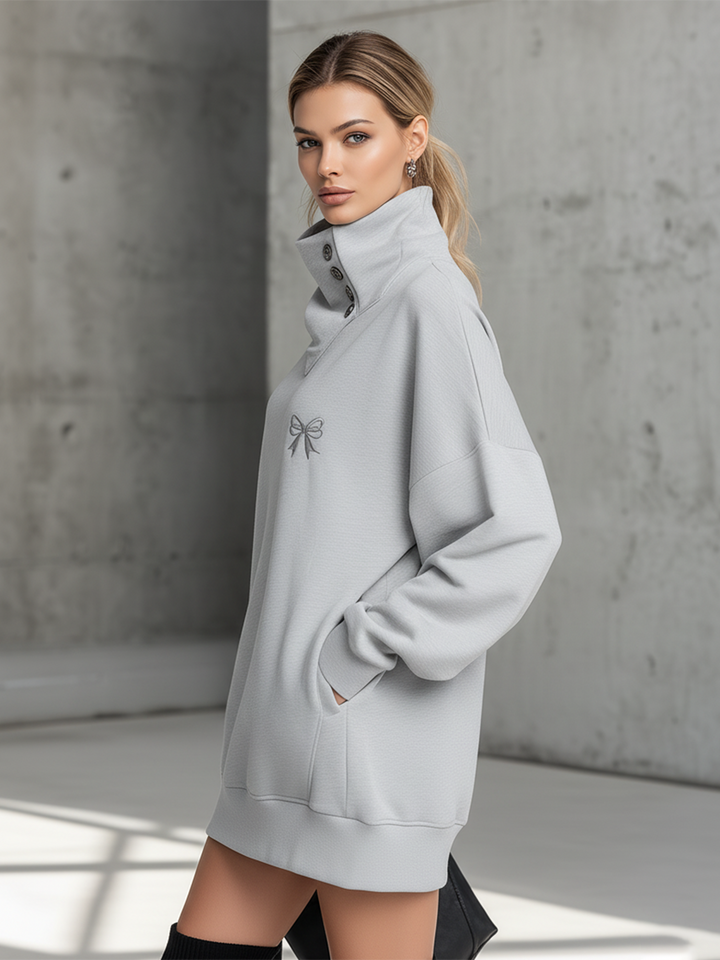 Juna - Sportliches Minikleid aus technischem Gewebe mit Kragen