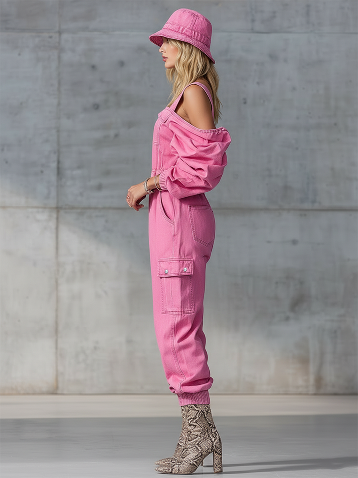 Reni - Overall Western für den Alltag aus Jeansstoff mit schmalen Trägern und schulterfrei